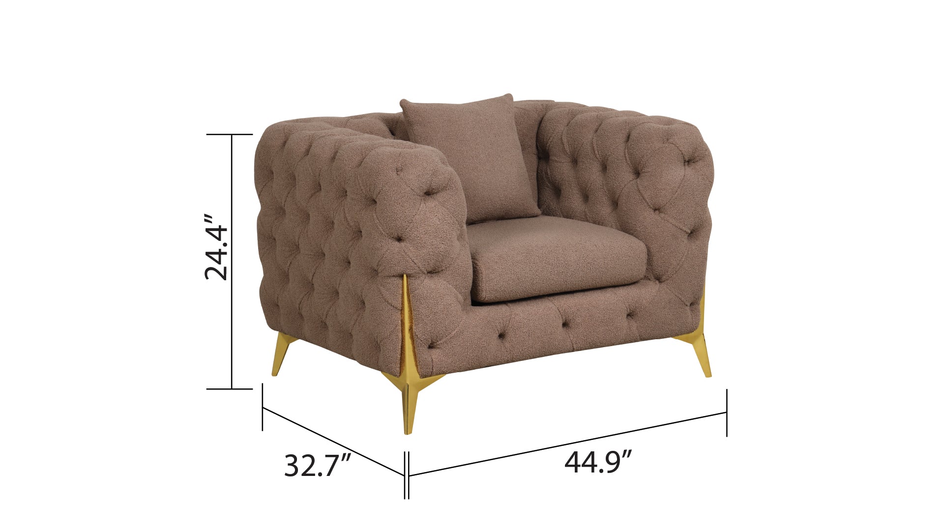 Contempo Modern Style Buckle Fabric Chair Made With Wood In Brown Brown Primary Living Space Contemporary Faux Fur Wood