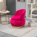 360 Degree Swivel Cuddle Barrel Accent Storage Chairs, Round Armchairs With Wide Upholstered, Fluffy Velvet Fabric Chair For Living Room, Bedroom, Office, Waiting Rooms Red Primary Living Space Foam Velvet