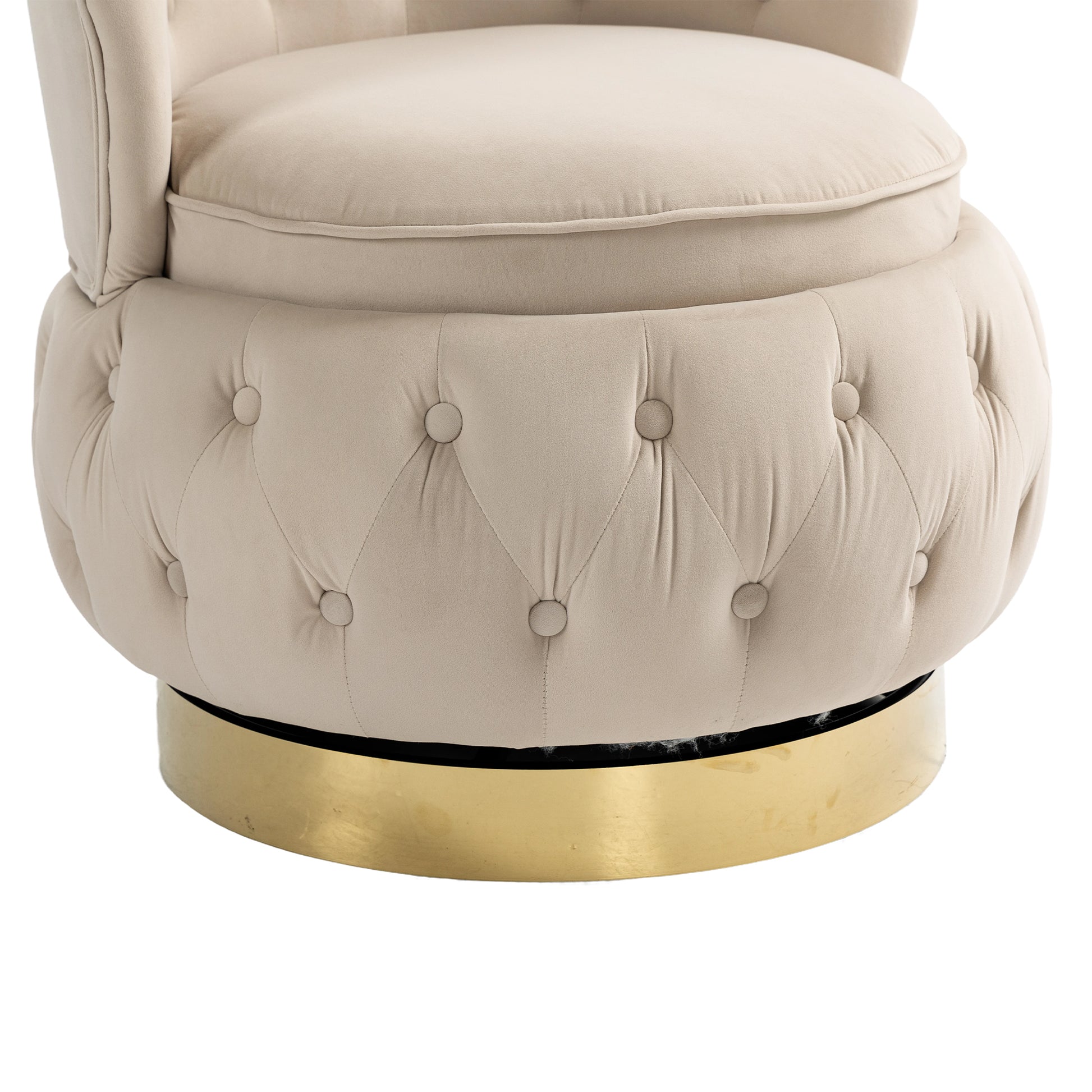 360 Degree Swivel Cuddle Barrel Accent Storage Chairs, Round Armchairs With Wide Upholstered, Fluffy Velvet Fabric Chair For Living Room, Bedroom, Office, Waiting Rooms Beige Primary Living Space Foam Velvet