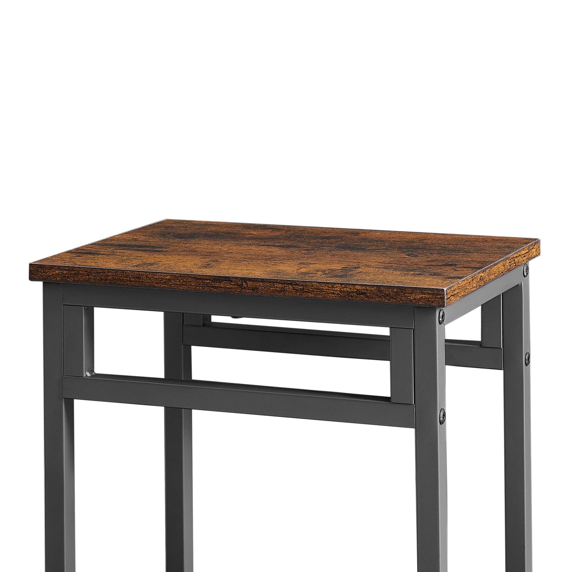 Bar Table Set 5Pc Dinging Table Set With High Stools, Structural Strengthening, Industrial Style. Rustic Brown, 43.31'' L X 23.62'' W X 35.43'' H. Rustic Brown Particle Board