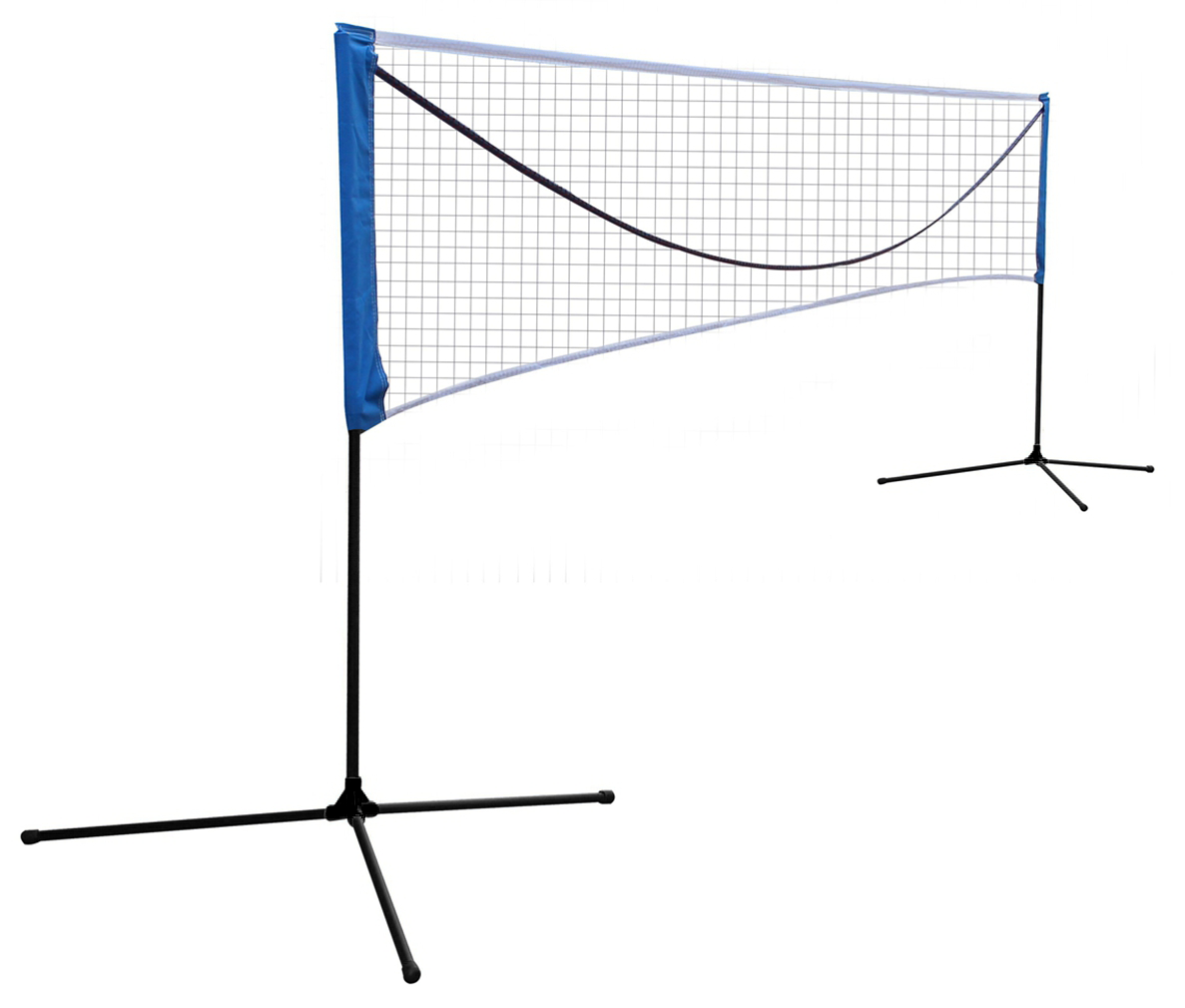 Portable Large Volleyball Badminton Tennis Net With Carrying Bag Stand Frame 14Ft Black Iron