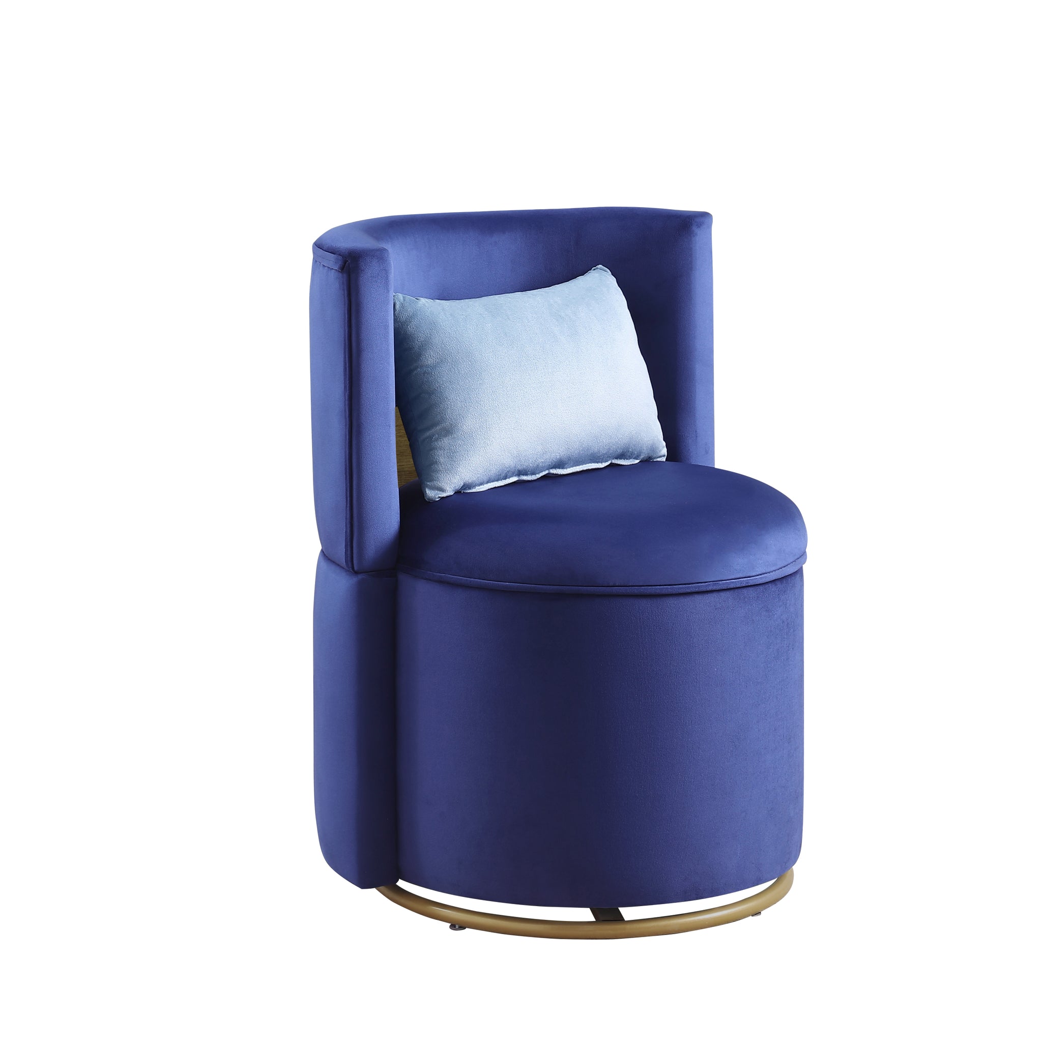 360 Swivel Accent Chair with Storage Function, Velvet blue-velvet