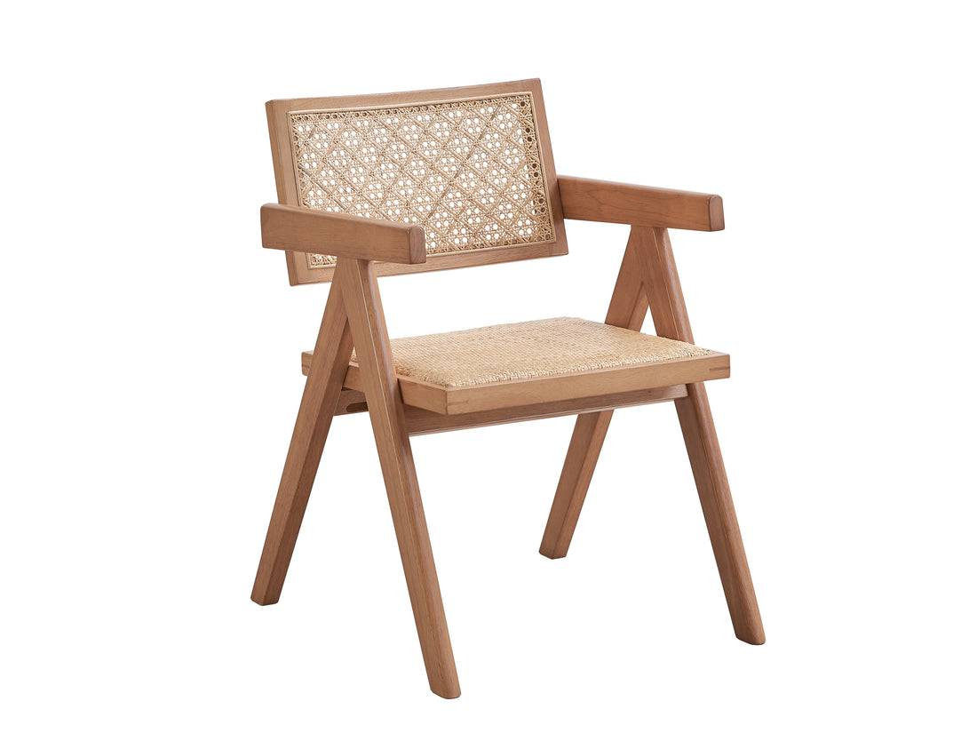 Velentina Arm Chair Set 2 , Rattan & Natural Finish Dn02373 Rattan Wood