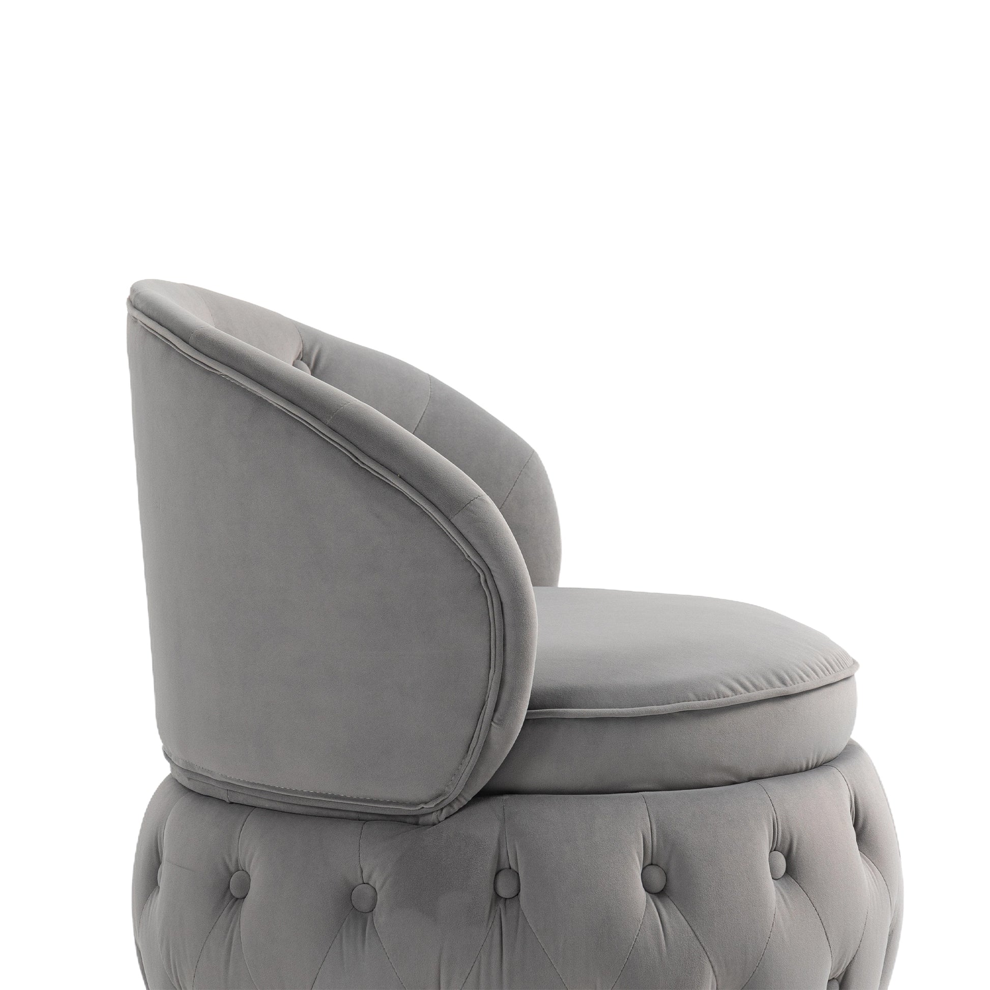 360 Degree Swivel Cuddle Barrel Accent Storage Chairs, Round Armchairs With Wide Upholstered, Fluffy Velvet Fabric Chair For Living Room, Bedroom, Office, Waiting Rooms Gray Primary Living Space Foam Velvet