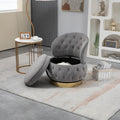 360 Degree Swivel Cuddle Barrel Accent Storage Chairs, Round Armchairs With Wide Upholstered, Fluffy Velvet Fabric Chair For Living Room, Bedroom, Office, Waiting Rooms Gray Primary Living Space Foam Velvet