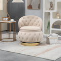 360 Degree Swivel Cuddle Barrel Accent Storage Chairs, Round Armchairs With Wide Upholstered, Fluffy Velvet Fabric Chair For Living Room, Bedroom, Office, Waiting Rooms Beige Primary Living Space Foam Velvet