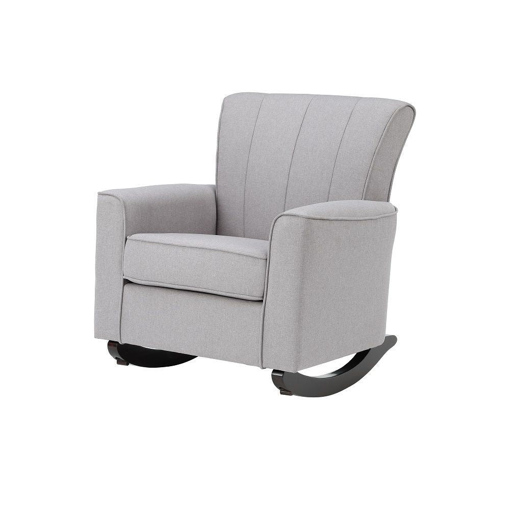 Acme Denzell Rocking Chair, Gray Linen Ac02185
