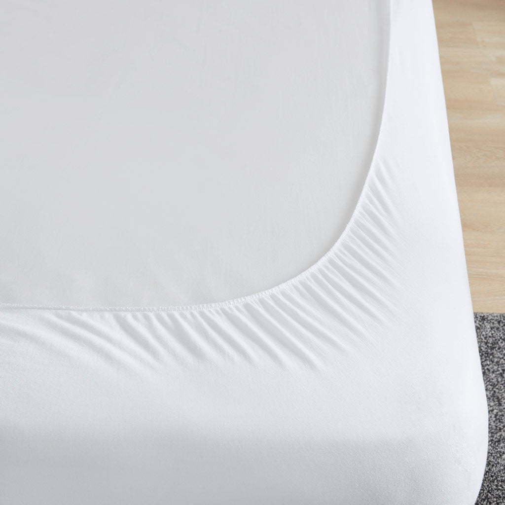 Cotton Percale Quilted Mattress Pad White Cotton