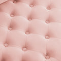 Velvet Upholstered Swivel Chair For Living Room, With Button Tufted Design And Movable Wheels, Including 3 Pillows, Pink Pink Foam