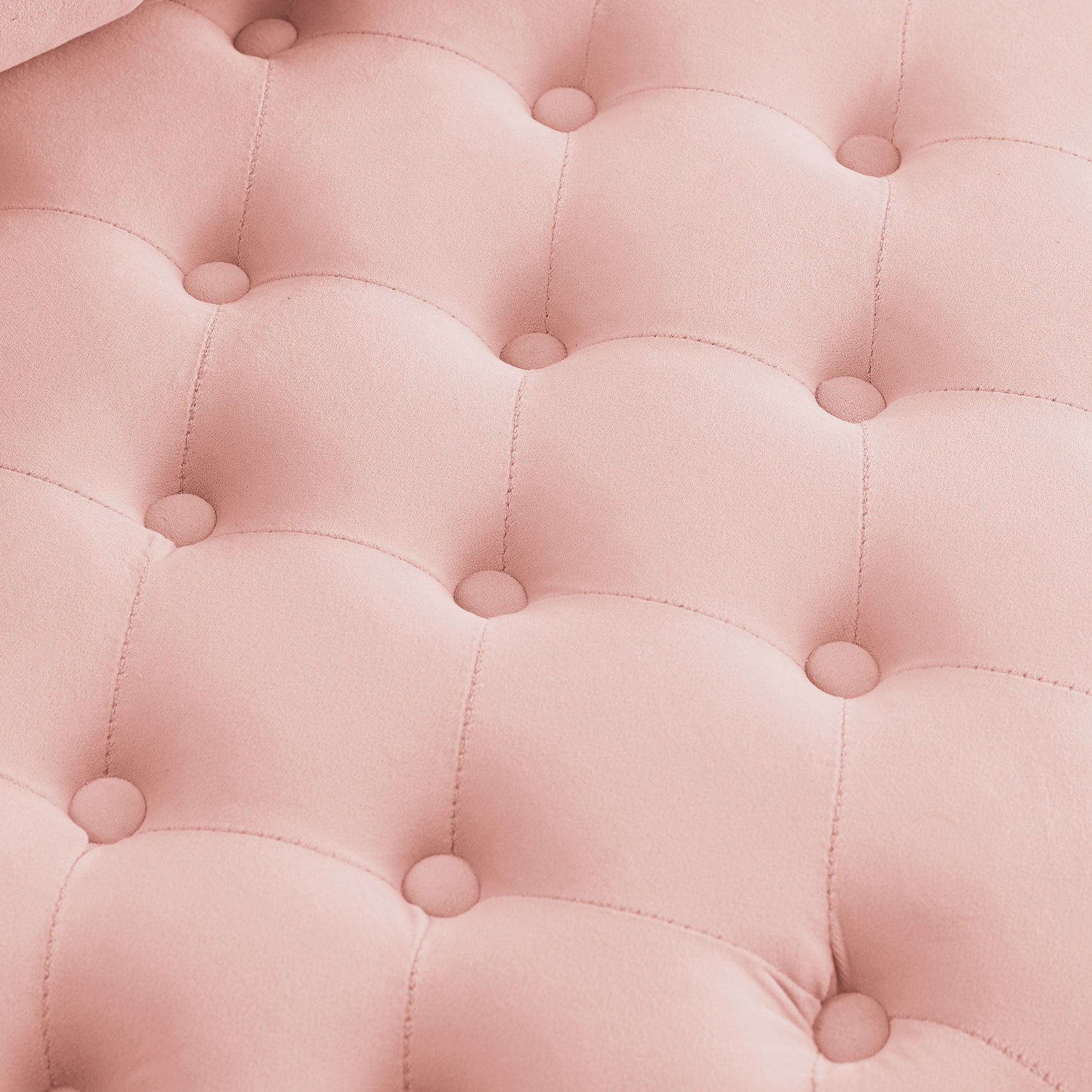 Velvet Upholstered Swivel Chair For Living Room, With Button Tufted Design And Movable Wheels, Including 3 Pillows, Pink Pink Foam