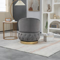 360 Degree Swivel Cuddle Barrel Accent Storage Chairs, Round Armchairs With Wide Upholstered, Fluffy Velvet Fabric Chair For Living Room, Bedroom, Office, Waiting Rooms Gray Primary Living Space Foam Velvet