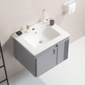 24' Stylish Aluminum Wall Mounted Bathroom Vanity with grey-aluminium