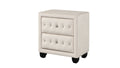 Sophia Modern Style Crystal Tufted 2 Drawer Nightstand Upholstered With Velvet Fabric Made With Wood In Cream Cream 2 Drawers Bedside Cabinet Bedroom Contemporary,Modern Acacia Drawers Upholstered Wood