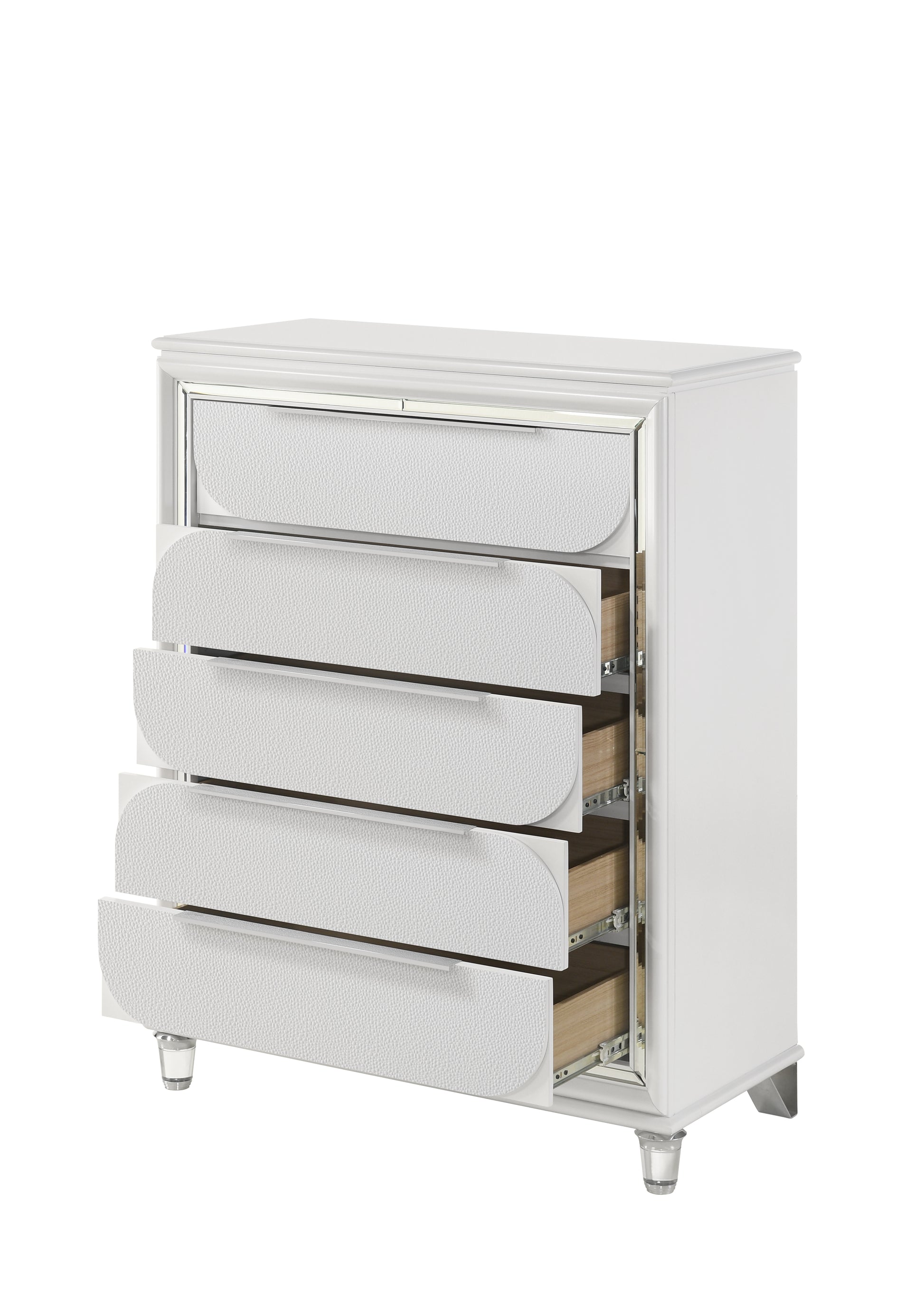 Tarian Chest, Pearl White Finish Bd02321 White Wood