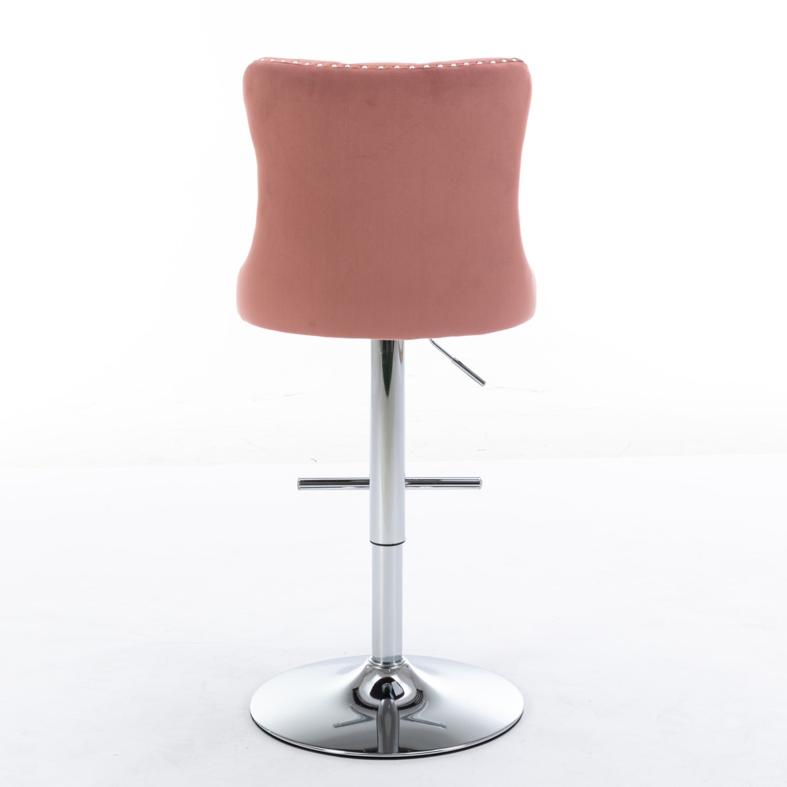 Swivel Velvet Barstools Adjusatble Seat Height From 25 33 Inch, Modern Upholstered Chrome Base Bar Stools With Backs Comfortable Tufted For Home Pub And Kitchen Island, Pink,Set Of 2,1712Pk Pink Dining Room American Design Bar Stools Foam Velvet