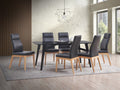 Raquan Side Chair Set 2 , Black Leather & Walnut Finish Dn02398 Black Leather