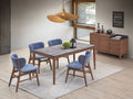 Bevis Dining Table, Stone & Walnut Finish Dn02312 Stone Gray Wood