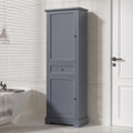 Bathroom Storage Cabinet, Tall Storage Cabinet with grey-mdf