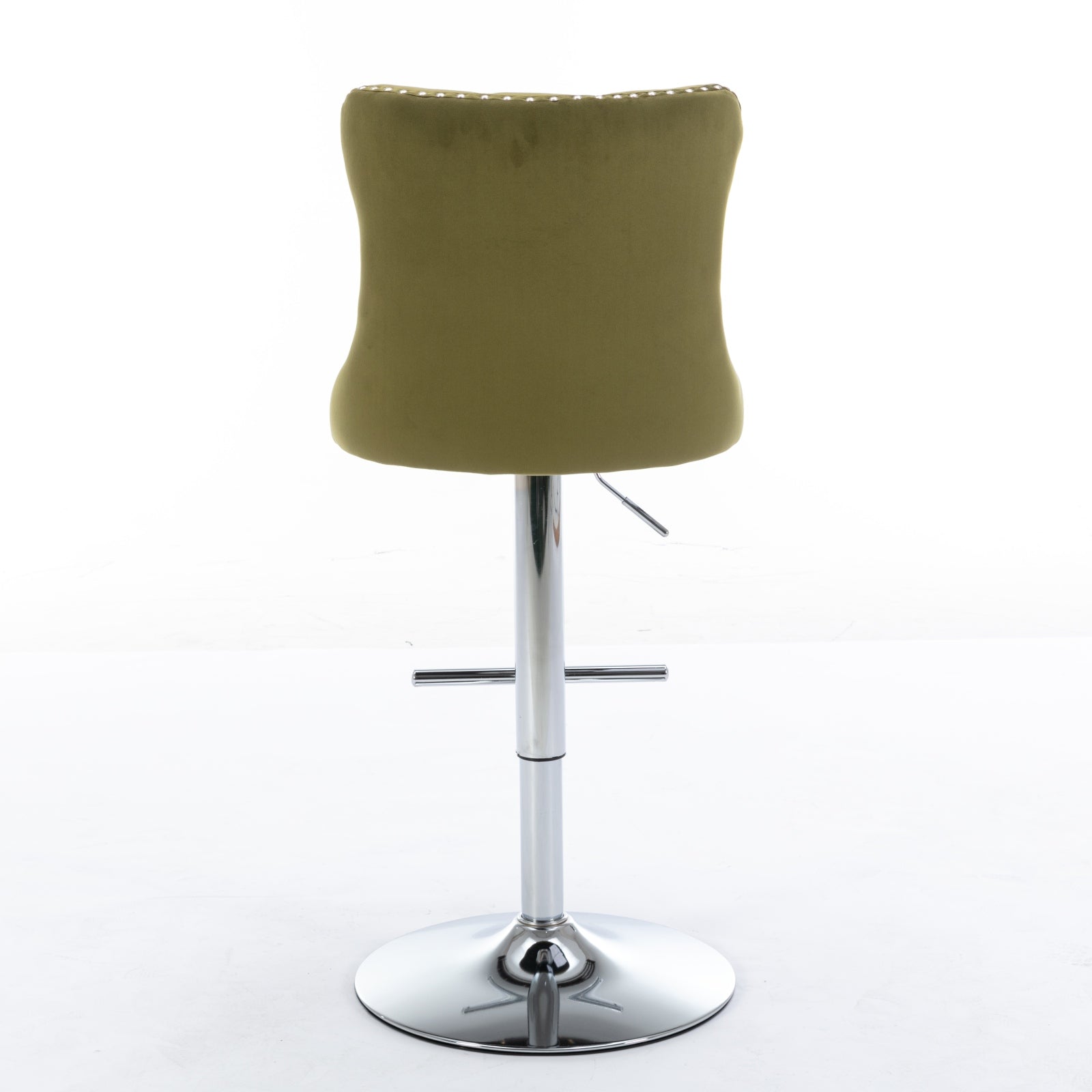 Swivel Velvet Barstools Adjusatble Seat Height From 25 33 Inch, Modern Upholstered Chrome Base Bar Stools With Backs Comfortable Tufted For Home Pub And Kitchen Island, Olive Green,Set Of 2,1712Ol