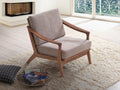 Lide Accent Chair, Light Brown Fabric & Brown Finish Ac02378 Light Brown Fabric