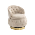 360 Degree Swivel Cuddle Barrel Accent Storage Chairs, Round Armchairs With Wide Upholstered, Fluffy Velvet Fabric Chair For Living Room, Bedroom, Office, Waiting Rooms Beige Primary Living Space Foam Velvet