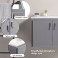 24' Metal Wall Mounted Bathroom Vanity with White grey-aluminum