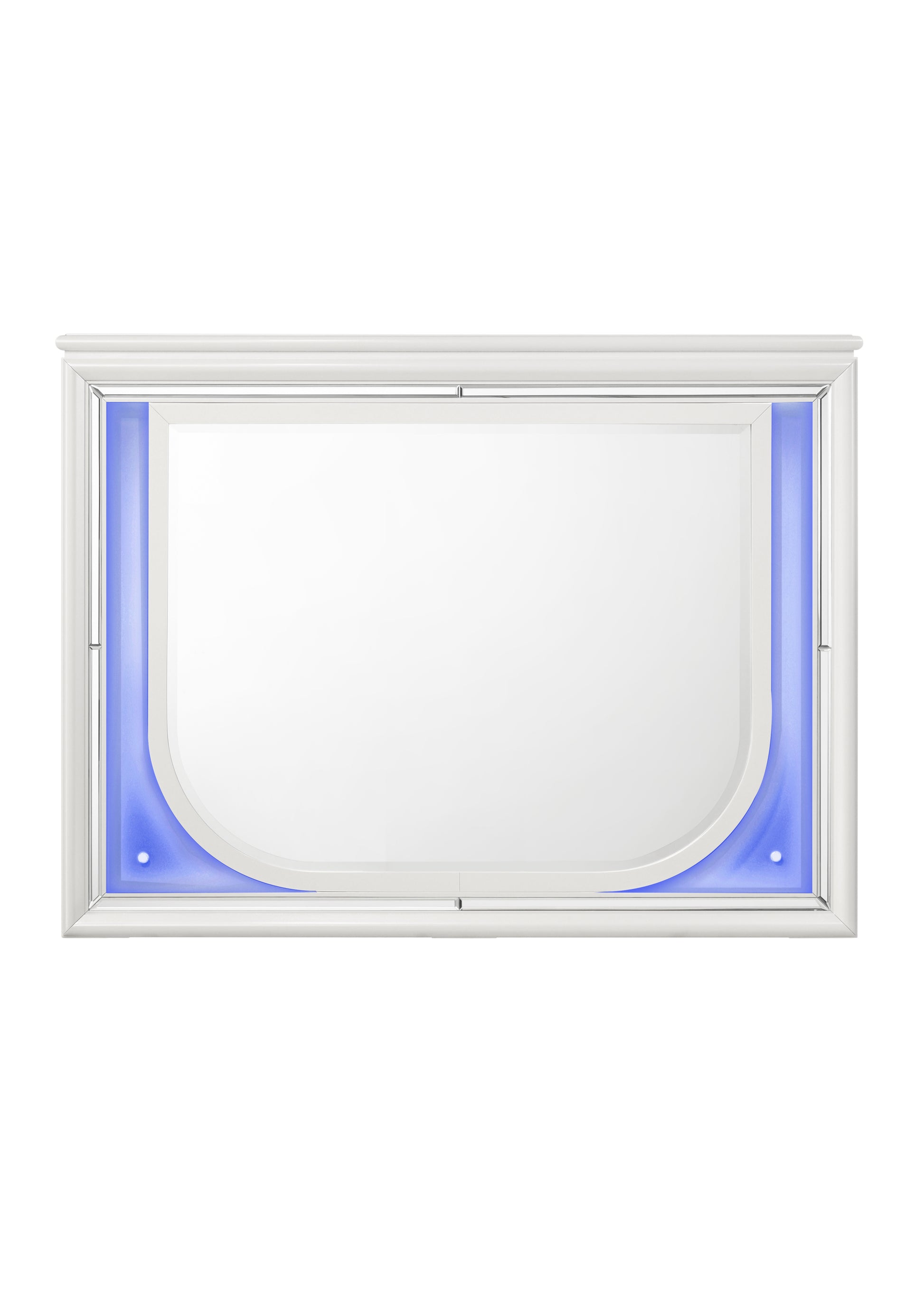 Tarian Mirror W Led, Pearl White Finish Bd02319 White Wood