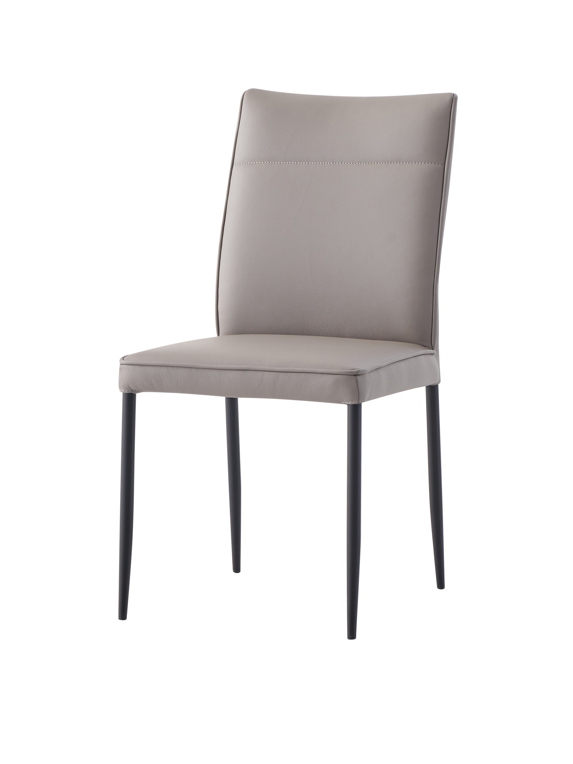 Rashard Side Chair Set 2 , Smoky Leather & Black Finish Dn02400 Gray Leather