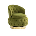 360 Degree Swivel Cuddle Barrel Accent Storage Chairs, Round Armchairs With Wide Upholstered, Fluffy Velvet Fabric Chair For Living Room, Bedroom, Office, Waiting Rooms Olive Green Primary Living Space Foam Velvet