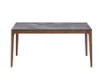 Bevis Dining Table, Stone & Walnut Finish Dn02312 Stone Gray Wood