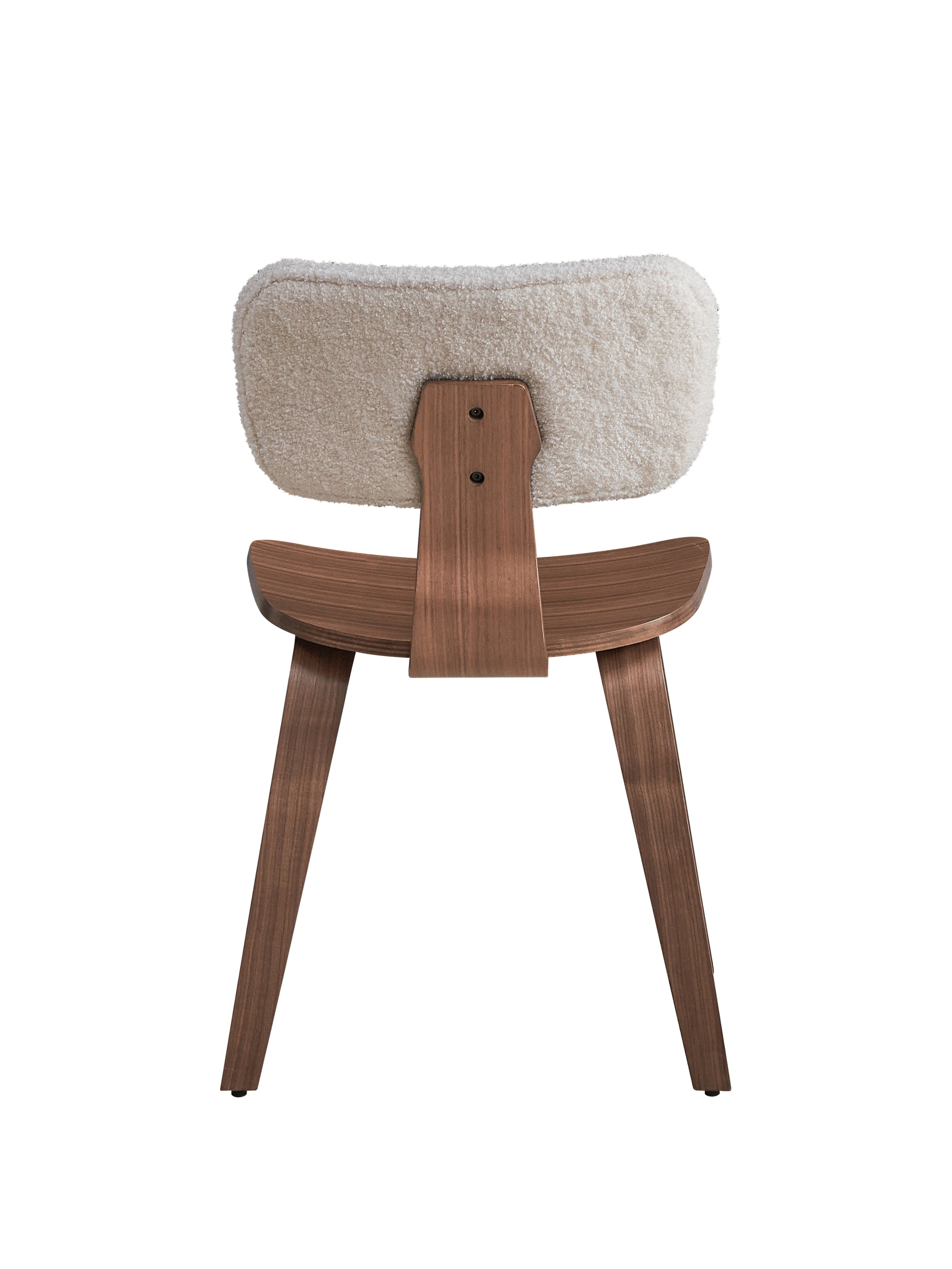 Casson Side Chair Set 2 , White Boucle & Walnut Finish Dn02311 White Wood