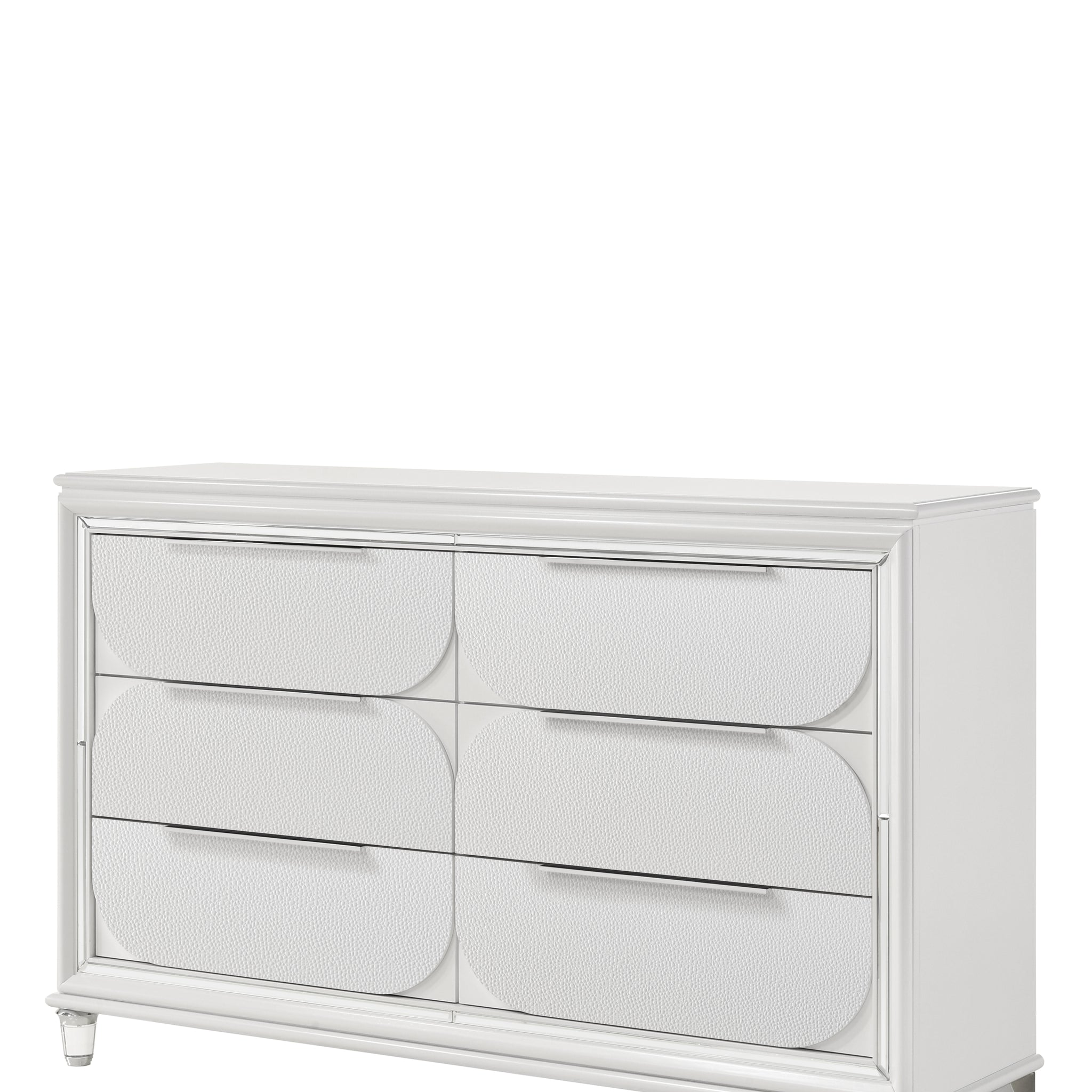 Tarian Dresser, Pearl White Finish Bd02320 White Wood