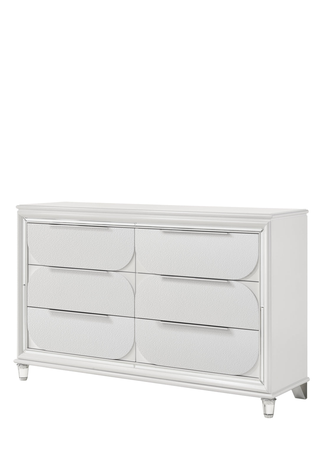 Tarian Dresser, Pearl White Finish Bd02320 White Wood