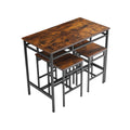 Bar Table Set 5Pc Dinging Table Set With High Stools, Structural Strengthening, Industrial Style. Rustic Brown, 43.31'' L X 23.62'' W X 35.43'' H. Rustic Brown Particle Board