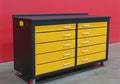 6Ft Storage Cabinet With Workbench 10 Drawers -
