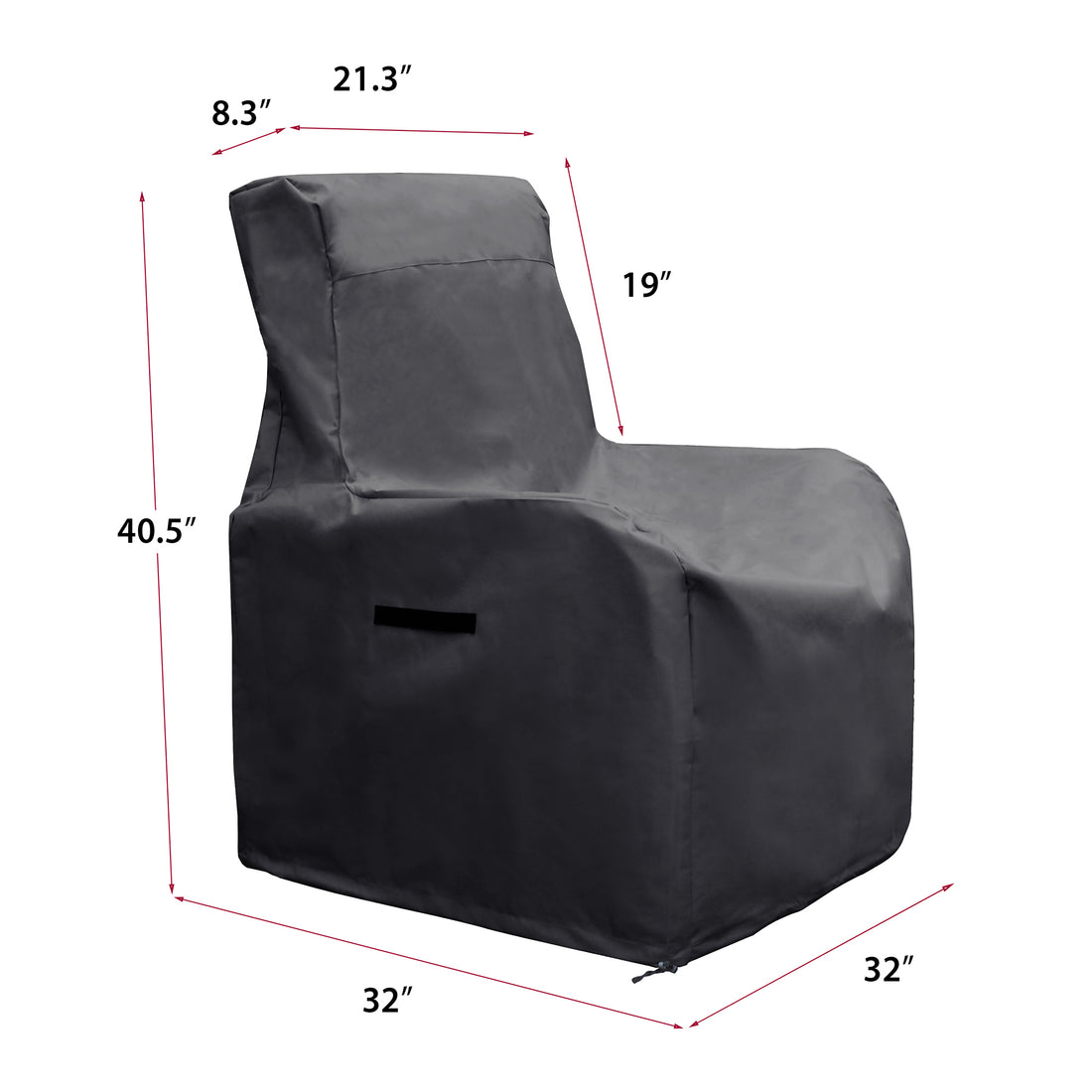 Garden Chair Covers Waterproof,Outdoor Patio Furniture Chair Protective Storage Cover, Heavy Duty Stacking Chair Cover Fits Up To 32 D X32 W X 40.5 H,Black Black Oxford Fabric