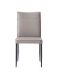 Rashard Side Chair Set 2 , Smoky Leather & Black Finish Dn02400 Gray Leather