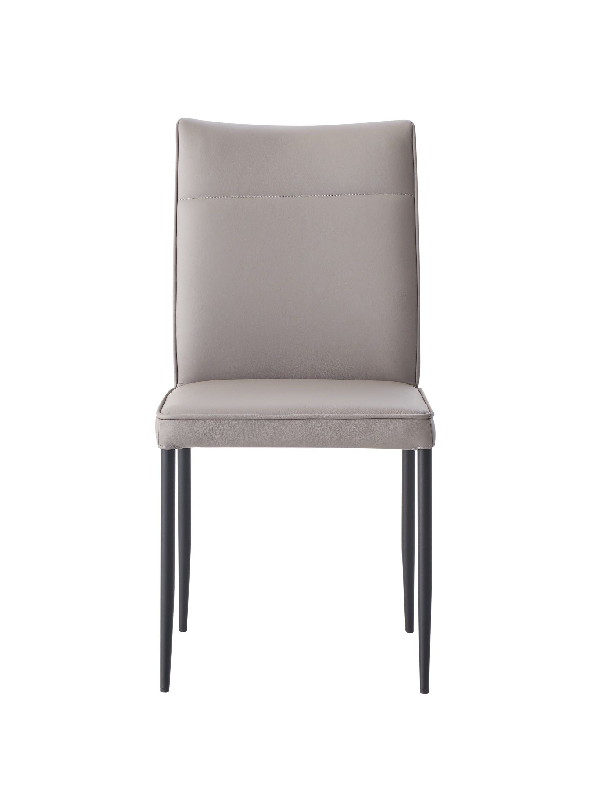 Rashard Side Chair Set 2 , Smoky Leather & Black Finish Dn02400 Gray Leather