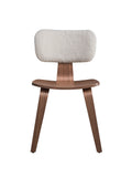 Casson Side Chair Set 2 , White Boucle & Walnut Finish Dn02311 White Wood