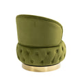 360 Degree Swivel Cuddle Barrel Accent Storage Chairs, Round Armchairs With Wide Upholstered, Fluffy Velvet Fabric Chair For Living Room, Bedroom, Office, Waiting Rooms Olive Green Primary Living Space Foam Velvet