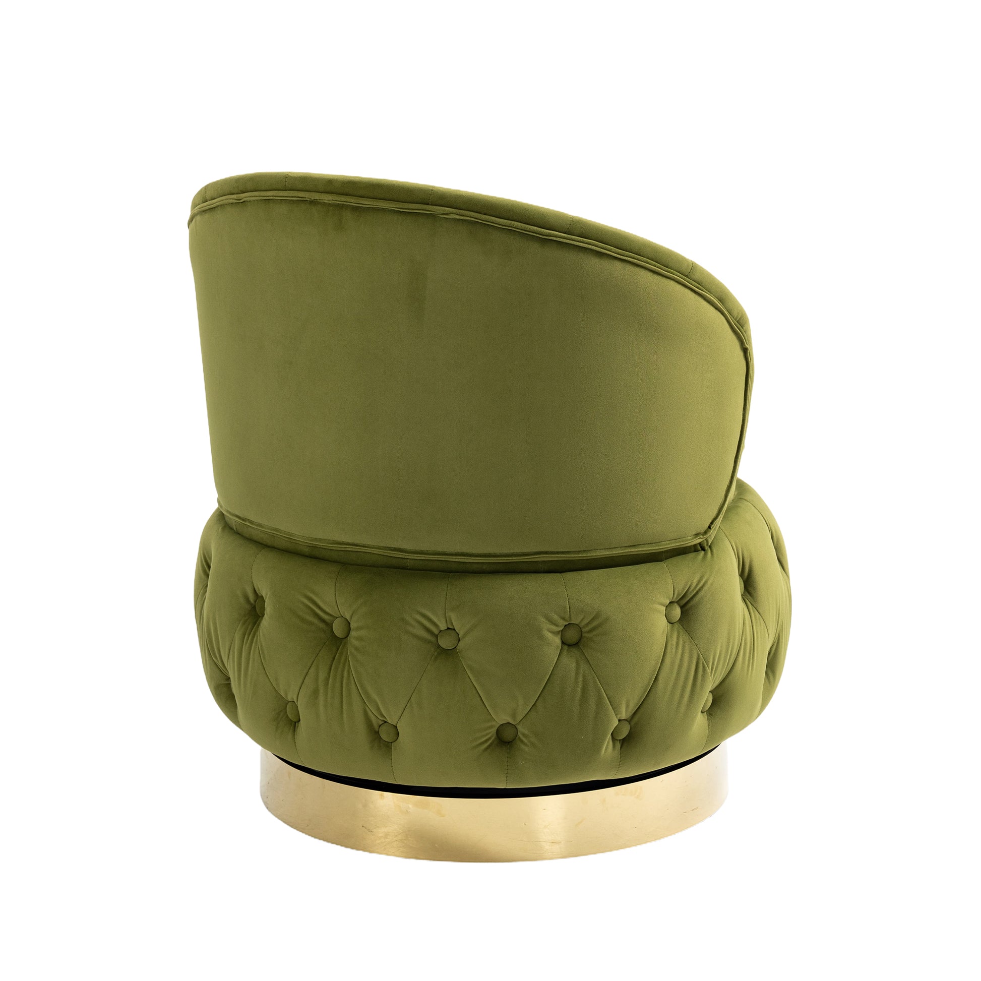 360 Degree Swivel Cuddle Barrel Accent Storage Chairs, Round Armchairs With Wide Upholstered, Fluffy Velvet Fabric Chair For Living Room, Bedroom, Office, Waiting Rooms Olive Green Primary Living Space Foam Velvet