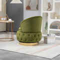 360 Degree Swivel Cuddle Barrel Accent Storage Chairs, Round Armchairs With Wide Upholstered, Fluffy Velvet Fabric Chair For Living Room, Bedroom, Office, Waiting Rooms Olive Green Primary Living Space Foam Velvet