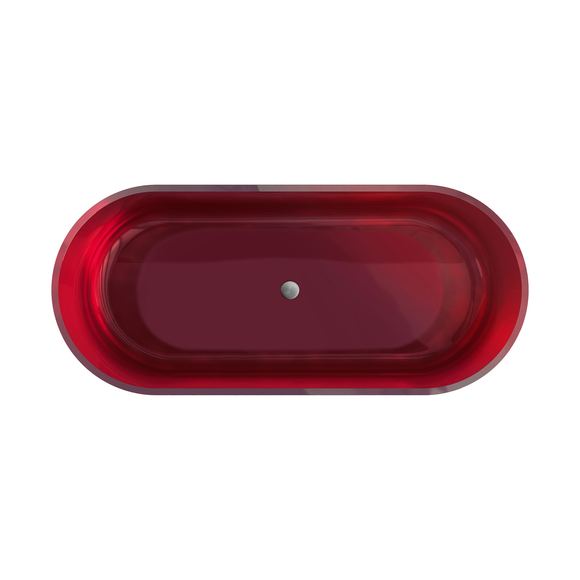 67 inch Clear cherry red solid surface bathtub