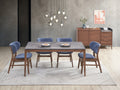 Bevis Dining Table, Stone & Walnut Finish Dn02312 Stone Gray Wood