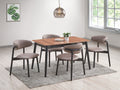 Lanae Dining Table, Natural & Black Finish Dn02364 Natural Black Wood