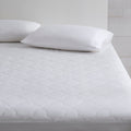 Cotton Percale Quilted Mattress Pad White Cotton