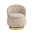 360 Degree Swivel Cuddle Barrel Accent Storage Chairs, Round Armchairs With Wide Upholstered, Fluffy Velvet Fabric Chair For Living Room, Bedroom, Office, Waiting Rooms Beige Primary Living Space Foam Velvet