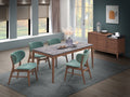 Bevis Dining Table, Stone & Walnut Finish Dn02312 Stone Gray Wood