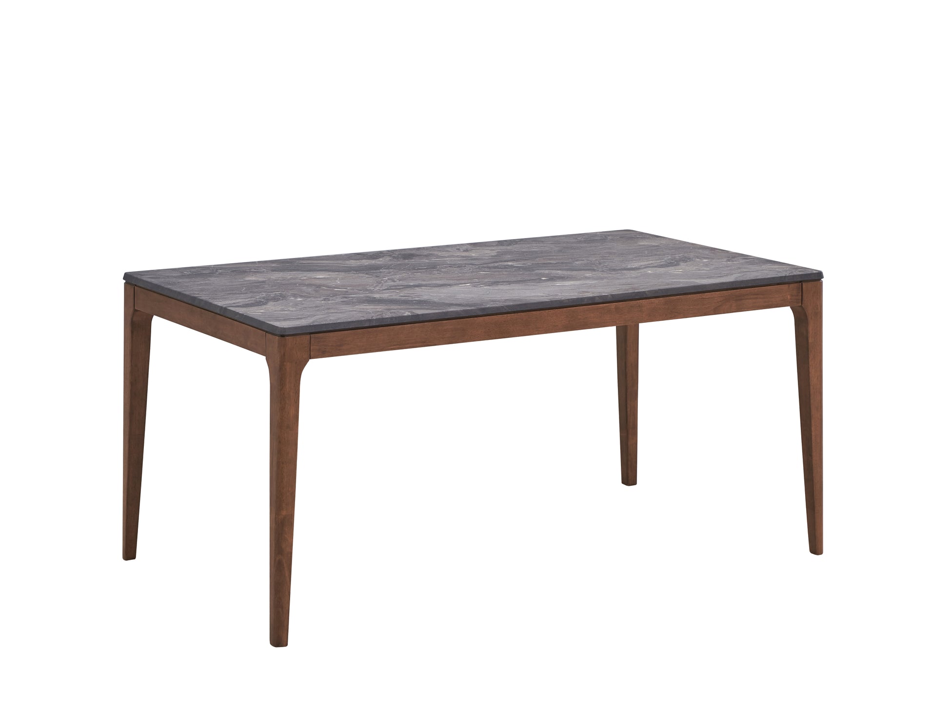 Bevis Dining Table, Stone & Walnut Finish Dn02312 Stone Gray Wood