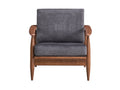 Alisa Accent Chair, Charcoal Fabric & Brown Finish Ac02377 Charcoal Fabric